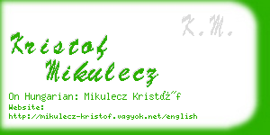 kristof mikulecz business card
